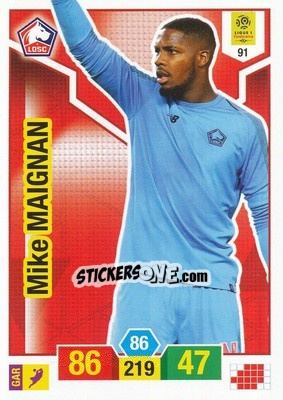 Sticker Mike Maignan - FOOT 2019-2020. Adrenalyn XL n. 91 - Panini