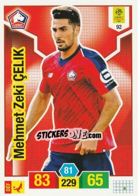 Sticker Zeki Çelik - FOOT 2019-2020. Adrenalyn XL n. 92 - Panini