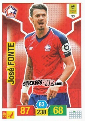 Sticker José Fonte - FOOT 2019-2020. Adrenalyn XL n. 93 - Panini