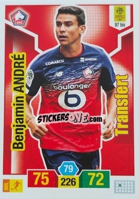 Sticker Benjamin André - FOOT 2019-2020. Adrenalyn XL n. 97bis - Panini