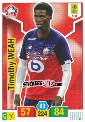 Sticker Timothy Weah - FOOT 2019-2020. Adrenalyn XL n. 100 - Panini