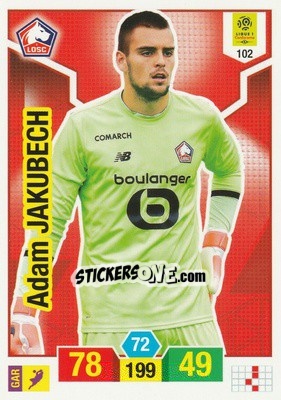 Sticker Adam Jakubech - FOOT 2019-2020. Adrenalyn XL n. 102 - Panini