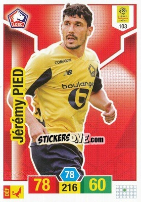 Sticker Jérémy Pied - FOOT 2019-2020. Adrenalyn XL - Panini