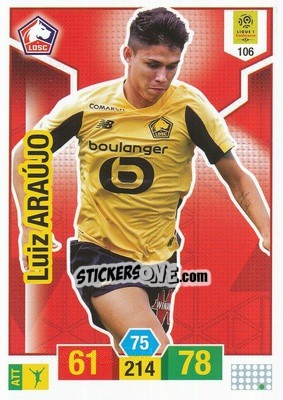 Sticker Luiz Araújo - FOOT 2019-2020. Adrenalyn XL n. 106 - Panini