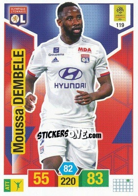 Sticker Moussa Dembélé - FOOT 2019-2020. Adrenalyn XL n. 119 - Panini