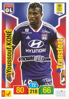Sticker Youssouf Koné - FOOT 2019-2020. Adrenalyn XL n. 122bis - Panini