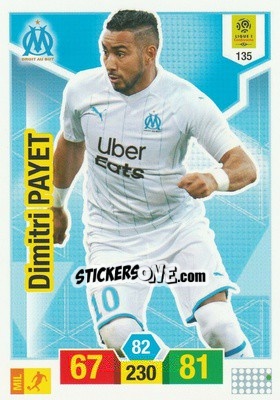 Sticker Dimitri Payet - FOOT 2019-2020. Adrenalyn XL n. 135 - Panini
