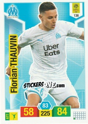 Sticker Florian Thauvin - FOOT 2019-2020. Adrenalyn XL n. 136 - Panini