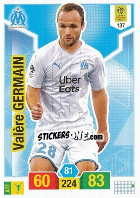 Cromo Valère Germain - FOOT 2019-2020. Adrenalyn XL n. 137 - Panini