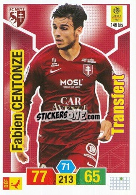 Sticker Fabien Centonze - FOOT 2019-2020. Adrenalyn XL n. 146bis - Panini