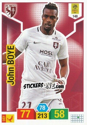 Sticker John Boye - FOOT 2019-2020. Adrenalyn XL n. 148 - Panini