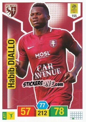 Sticker Habib Diallo - FOOT 2019-2020. Adrenalyn XL n. 155 - Panini