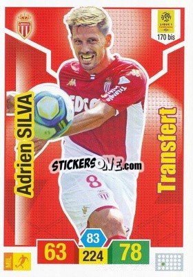 Sticker Adrien Silva - FOOT 2019-2020. Adrenalyn XL n. 170bis - Panini