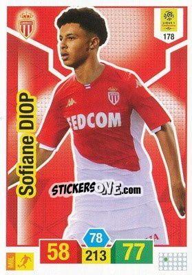 Sticker Sofiane Diop - FOOT 2019-2020. Adrenalyn XL n. 178 - Panini