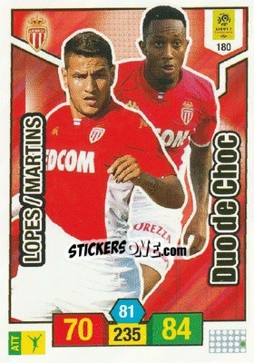 Sticker Gelson Martins / Rony Lopes - FOOT 2019-2020. Adrenalyn XL n. 180 - Panini