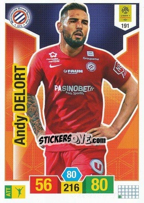 Sticker Andy Delort - FOOT 2019-2020. Adrenalyn XL n. 191 - Panini