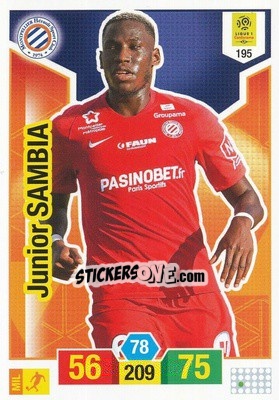 Sticker Junior Sambia - FOOT 2019-2020. Adrenalyn XL n. 195 - Panini