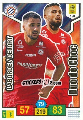 Sticker Gaëtan Laborde / Andy Delort - FOOT 2019-2020. Adrenalyn XL n. 198 - Panini