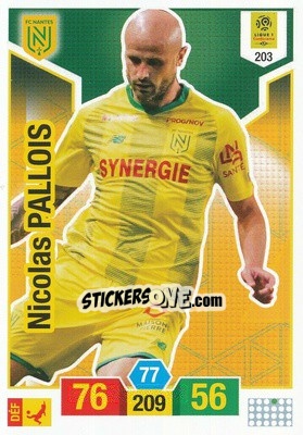 Sticker Nicolas Pallois - FOOT 2019-2020. Adrenalyn XL - Panini