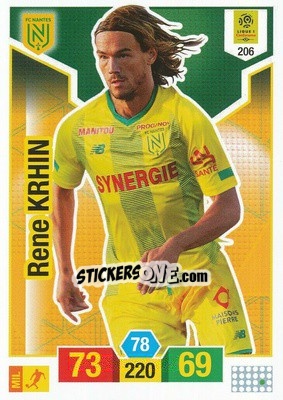 Sticker Rene Krhin - FOOT 2019-2020. Adrenalyn XL n. 206 - Panini