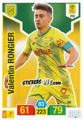 Sticker Valentin Rongier - FOOT 2019-2020. Adrenalyn XL n. 208 - Panini