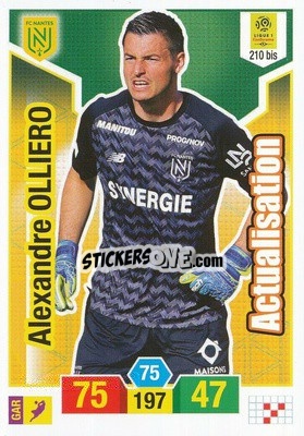 Sticker Alexandre Olliero - FOOT 2019-2020. Adrenalyn XL - Panini