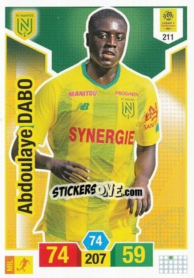 Sticker Abdoulaye Dabo - FOOT 2019-2020. Adrenalyn XL n. 211 - Panini