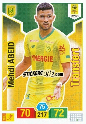 Sticker Mehdi Abeid - FOOT 2019-2020. Adrenalyn XL n. 212bis - Panini