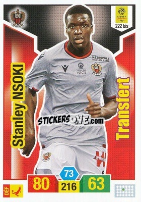 Sticker Stanley Nsoki - FOOT 2019-2020. Adrenalyn XL n. 222bis - Panini