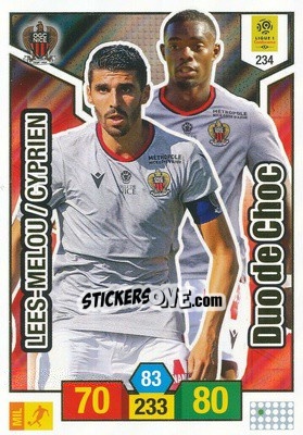 Sticker Pierre Lees-Melou / Wylan Cyprien - FOOT 2019-2020. Adrenalyn XL n. 234 - Panini