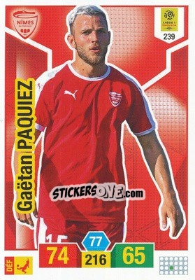 Sticker Gaëtan Paquiez - FOOT 2019-2020. Adrenalyn XL n. 239 - Panini