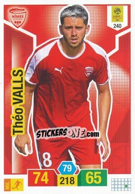 Sticker Theo Valls - FOOT 2019-2020. Adrenalyn XL n. 240 - Panini