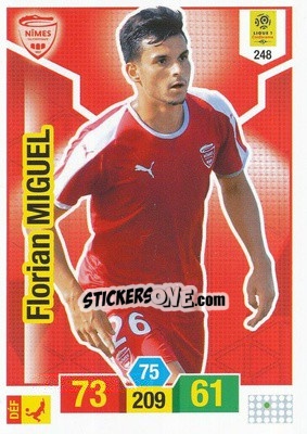Sticker Florian Miguel - FOOT 2019-2020. Adrenalyn XL n. 248 - Panini