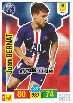 Sticker Juan Bernat - FOOT 2019-2020. Adrenalyn XL n. 257 - Panini