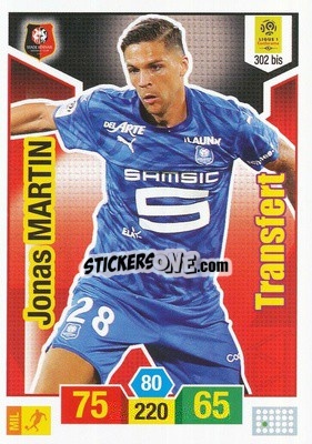 Sticker Jonas Martin - FOOT 2019-2020. Adrenalyn XL - Panini