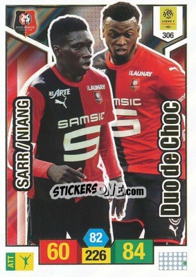 Sticker Ismaïla Sarr / M'Baye Niang - FOOT 2019-2020. Adrenalyn XL n. 306 - Panini