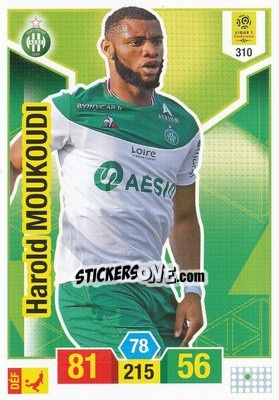 Sticker Harold Moukoudi - FOOT 2019-2020. Adrenalyn XL n. 310 - Panini