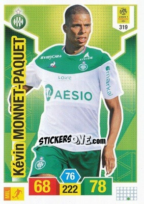 Cromo Kévin Monnet-Paquet - FOOT 2019-2020. Adrenalyn XL - Panini