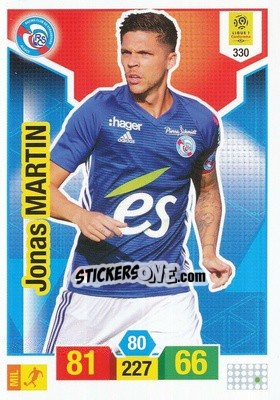 Sticker Jonas Martin - FOOT 2019-2020. Adrenalyn XL n. 330 - Panini