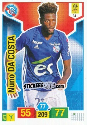 Sticker Nuno da Costa - FOOT 2019-2020. Adrenalyn XL n. 341 - Panini
