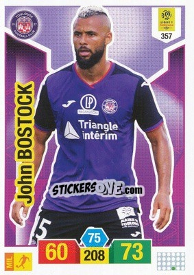 Sticker John Bostock - FOOT 2019-2020. Adrenalyn XL n. 357 - Panini