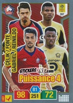 Sticker Zeki Çelik / José Fonte / Gabriel / Reinildo Mandava - FOOT 2019-2020. Adrenalyn XL n. 397 - Panini