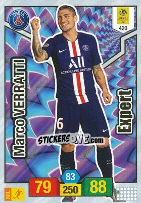 Sticker Marco Verratti - FOOT 2019-2020. Adrenalyn XL n. 420 - Panini