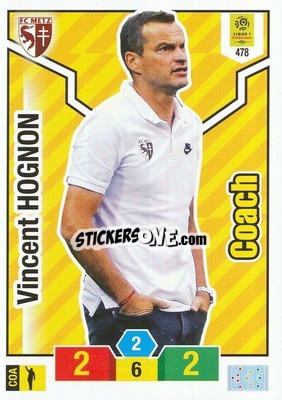 Sticker Vincent Hognon - FOOT 2019-2020. Adrenalyn XL n. 478 - Panini