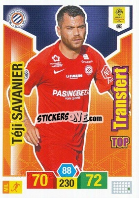 Sticker Téji Savanier - FOOT 2019-2020. Adrenalyn XL n. 495 - Panini
