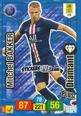 Sticker Mitchel Bakker - FOOT 2019-2020. Adrenalyn XL n. 510 - Panini