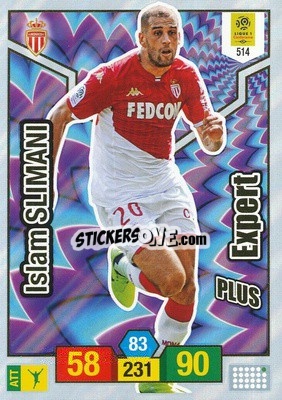 Sticker Islam Slimani - FOOT 2019-2020. Adrenalyn XL n. 514 - Panini