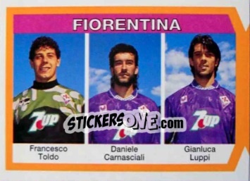 Sticker Francesco Toldo / Daniele Carnasciali / Gianluca Luppi - Calcioflash 1994 n. 353 - Euroflash