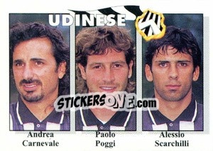 Sticker Andrea Carnevale / Paolo Poggi / Alessio Scarchilli - Calcioflash 1995 n. 388 - Euroflash