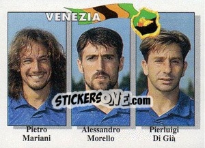 Sticker Pietro Mariani / Alessandro Morello / Pierluigi Di Gia - Calcioflash 1995 - Euroflash